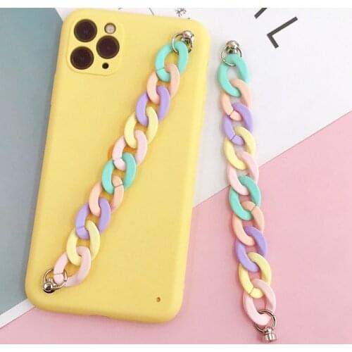 2021New Fashion 1Pc Candy Acrylic Chain For Phone Anti-Fall Key Chain Phone Case Lobster Clasp Decoration Jewelry Accessories
