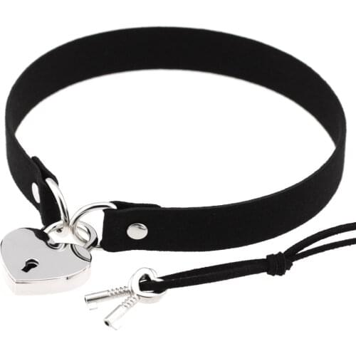 DAILOU Love Lock Heart Choker Collar Women/Girls Metal Padlock Necklace Neck Collar Pastel Goth Jewelry Valentines Couple Gifts
