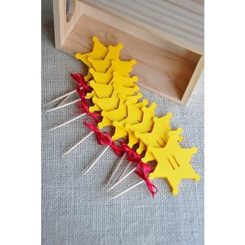 Cheap Western Birthday Decorations - Sheriffs Star Cupcake Toppers picks Birthday Cupcake Topper, wedding party cake