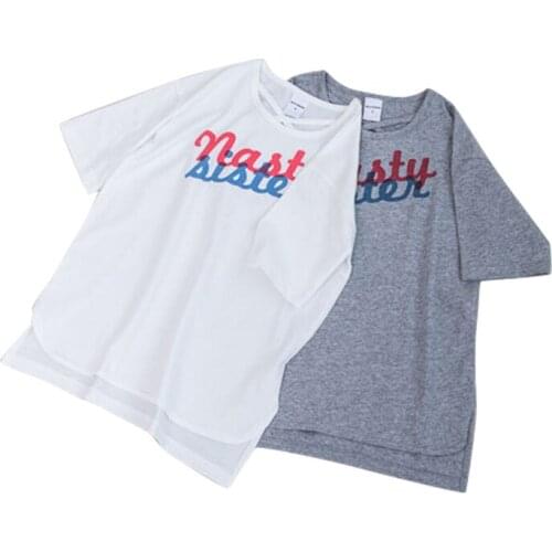 Summer Teens Girls Tee Dress Kids Fashion Dress Children Brand Vestidos Letter Print Cotton Dress for Preppy Girl 3- 16Yrs CA852