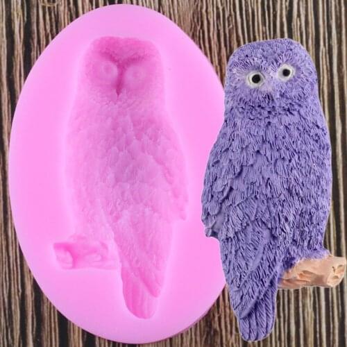 Owl Shape Fondant 3D Molds Silicone Sold Candle Moulds Sugar Craft Tools Chocolate Moulds Bake Ware