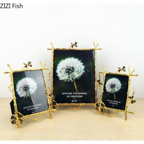 Gilded Butterfly Decorative Picture Frame Desk Decoration Family Portrait Lacework Framed Art Photo Frames Vintage Home Decor