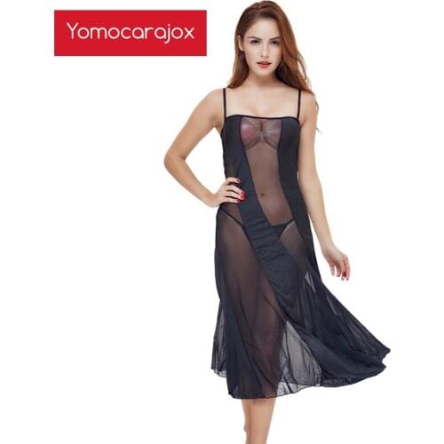 Hot Sexy Transparent Lace Long Night Gown Sheer Mesh Dress Erotic Lingerie Plus Size Women Nightwear M 6XL