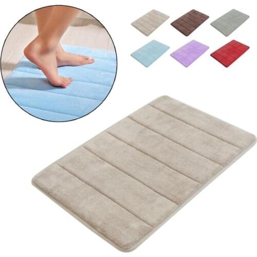 Bath Mats Nemory Foam Bathroom Mat Coral Velvet Fabric 40*60cm For Toilet Non Slip Bathroom accessories