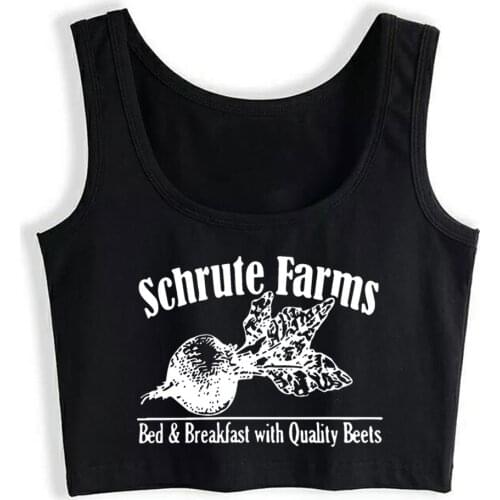 Crop Top Female schrute farms bed breakfast with quality beets far Sexy Vintage Custom Tank Top Women
