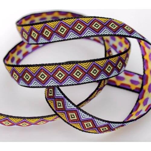 Embroidery ethnic jacquard webbing woven tape lace ribbon trim 1.3cm jean tribal boho DIY garment bag gift accessory native miao