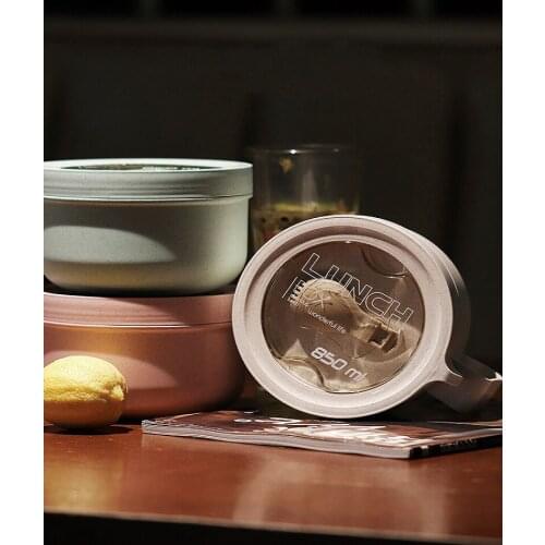 Wheat Straw-Microwave Instant Noodle Bowl With Lid Dormitory Japanese-Style Office Worker Student Handle Tableware Set