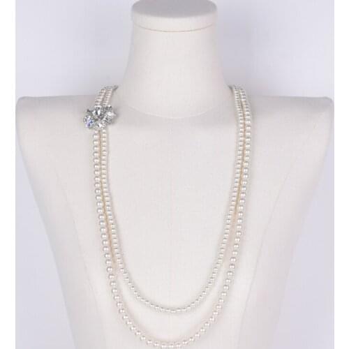 2020 new Hepburn long necklace simulation pearl necklace long pearl sweater chain bride wedding banquet party birthday gift