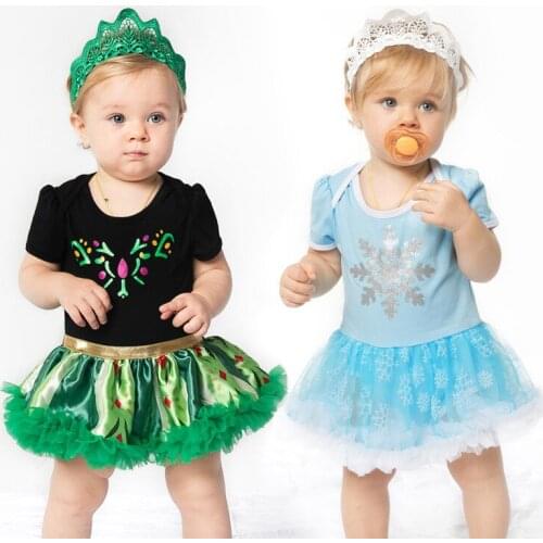 One Year Baby Kids Frozen Dress for Toddler Birthday Party Little Girls Princess Anna Dress Children Carnival Ball Gown Costume