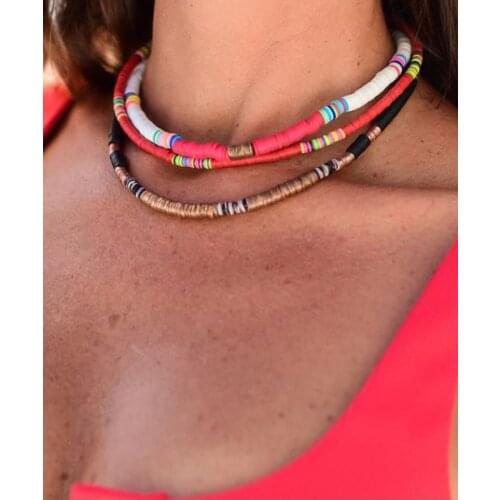 Colorful Beads Necklace Women Fashion Girl Necklace Summer Beach Surf Jewelry