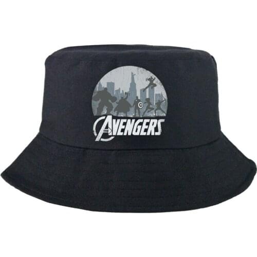 Disney Marvel Avengers Bucket Hat Fashion Summer Man Women Double-sided Sunbonnet Fishing Hat Graphic Harajuku Panama Cap