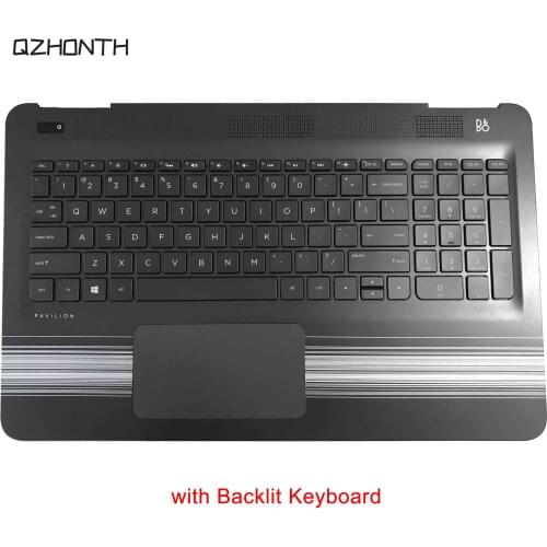 Laptop New For HP Pavilion 15-AU 15-AW Palmrest with Backlit Keyboard & Touchpad Silver Strips