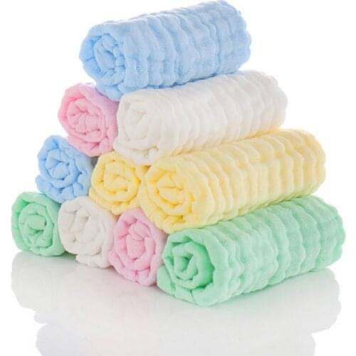 5pcs/Set Muslin 6 layers Cotton Soft Baby Towels Face Towel Handkerchief Bathing Feeding Face Washcloth Wipe burp cloths Stuff