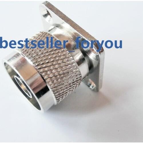 RF N Type Male Plug RF Coaxial Connector 4-hole Panel Mount Flange With Solder Cup
