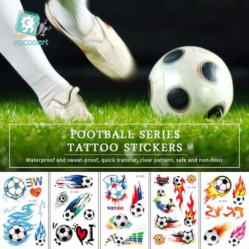 Rocooart Football Fans Tattoo Stickers Soccer Game Fake Taty Body Art Waterproof Temporary Tattoo For Football Cup Match Party