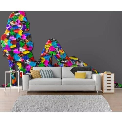 Modern simple surrealism creative color beauty Nordic background wall painting