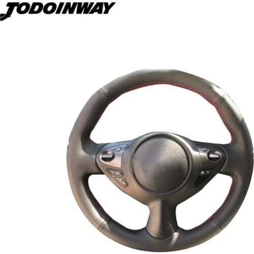 Genuine Leather DIY Hand-stitched Car Steering Wheel Cover For Nissan X-Trail T31 2008-2013 For Qashqai J10 J11 2015