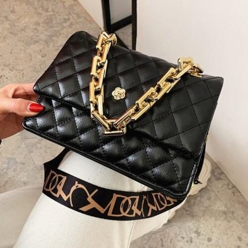 Diamond Chain Crossbody Bag for Women 2021 Trend Simple Fashion Small Square Shoulder Bag Female Design Broadband Luxury Handbag