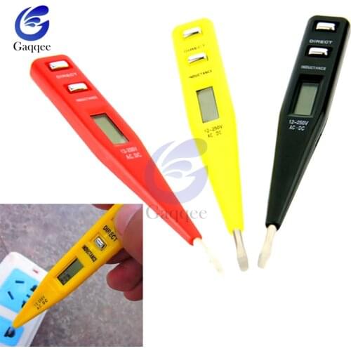 AC DC 12V-250V Voltage Tester Pen LCD Digital AC/DC Voltage Detector Continuity Voltage detection pen Inductance Detector Sensor