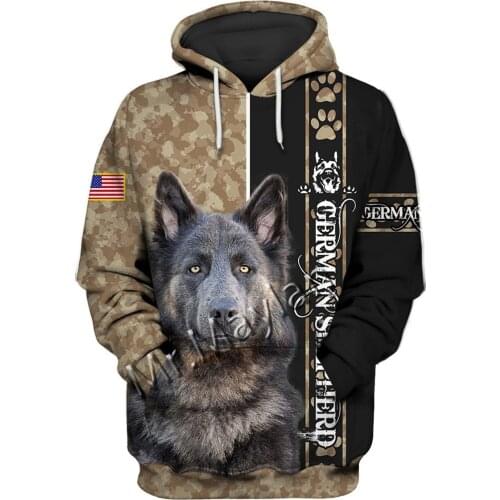 Unisex 3D German Shepherd Graphic Hoodie Harajuku Hoodie Alt Clothing Animal Crossing Streetwear Oversized Hoodie Pullover QW-12