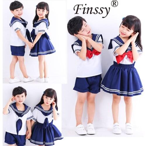 Childrens costumes boys girls small sailor uniforms primary school pupils chorus reading Stage performance suits