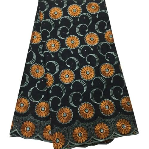 VPL11726 Latest African Cotton Lace Fabric 2021 High Quality Nigerian Pure Cotton Embroidery voile Lace Fabrics 5Yards