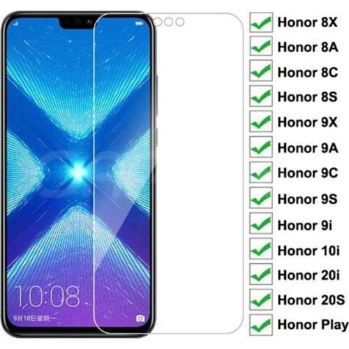 9H Protective Glass For Huawei Honor 8X 8A 8C 8S Tempered Screen Protector Honor 9X 9A 9C 9S 9i 10i 20i 20S Play Glass Film Case