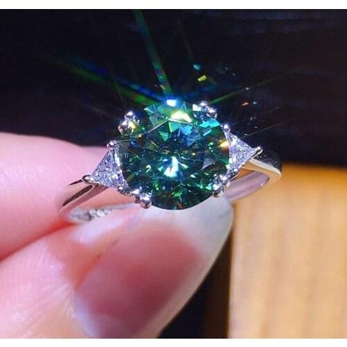 Chic Delicate Bling 3 Carats Crystal Zircon Diamonds Gemstones Rings for Women Pt950 White Gold Color Jewelry Bague Bijoux Gifts