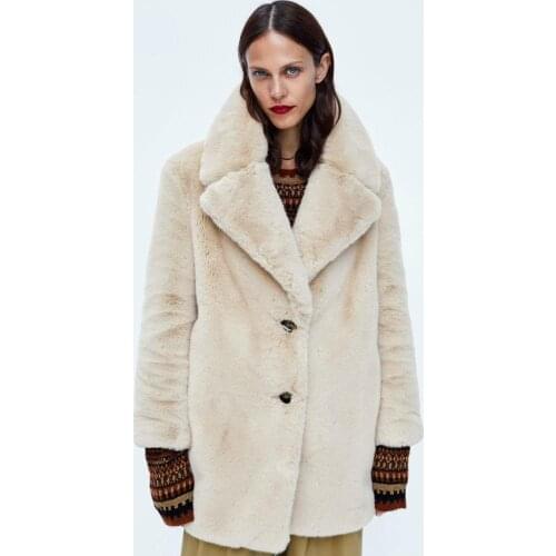 Mid-Length Plus Size Fur Coat Female 2021 Winter Fashion New Imitation Rex Rabbit Fur Lapel Long-Sleeved Warmth Loose Fur Coat
