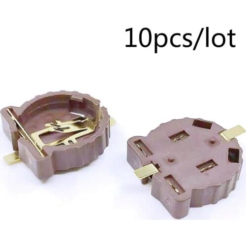 10pcs/lot CR1220 SMD Battery Holder 3V BS-1220-2 / CR1220 Resistant SMD Battery Box