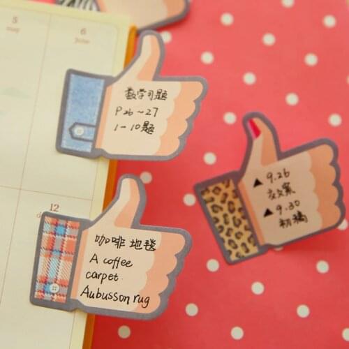 2 Sets Stationery Korean Kawaii Thumbs Up Memo Pad Sticker Cute Praise Gift School Office Supplies