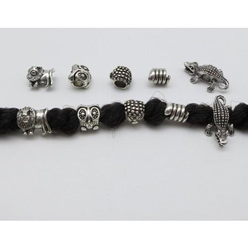 5Pcs/pack animal hair braid dread dreadlock beads approx 4.5-5.2mm inner hole jewelry