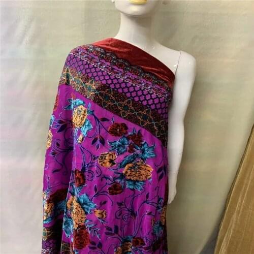 African silk Burnt-out flannel velvet fabric perspective silk fabric for dress clothing silk velvet fabric silk cloth LXE042503