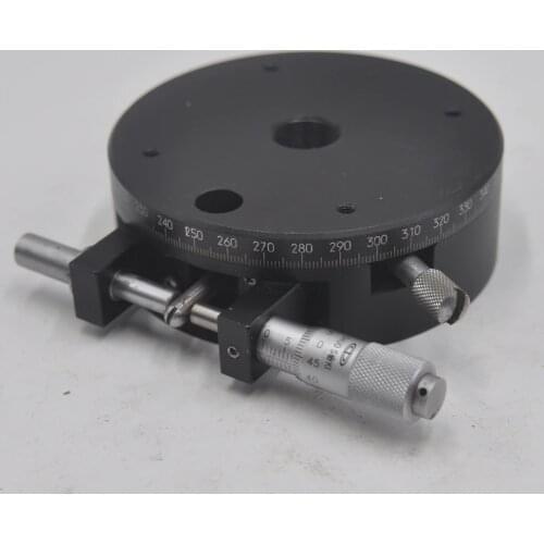 CHOU RS-911 Manual Precision Optical 360 ° Coarse Micrometer Fine Tuning Rotary Table Aluminum With Base Plate