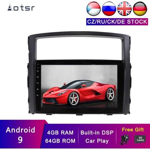 AOTSR Android 9 Car Navigation For Mitsubishi Pajero 2006-2011 Head Unit Car Player GPS Stereo Radio with DSP and Carplay 4+64G