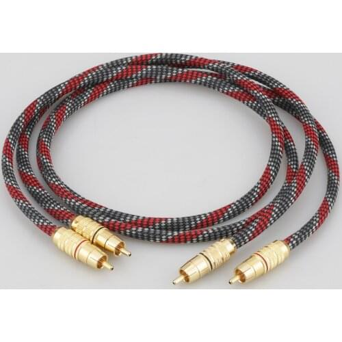 Audiocrast OFC Copper Fully shielding Analogue Audio Cable Phono RCA Interconnect Cable 2RCA-2RCA signal cable