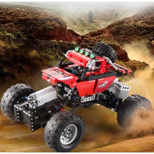 Wireless Remote Control Off-Road Climbing Car Childrens Puzzle Assembling Remote Control Electric Building Block Car Toy