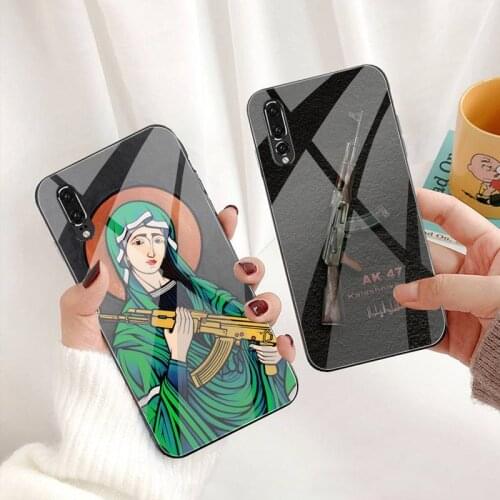 AK47 Gun Art Phone Case Tempered Glass For Huawei P30 P20 P10 lite honor 7A 8X 9 10 mate 20 Pro