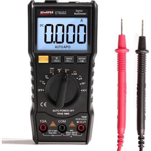 Digital Multimeter 6000 Counts True RMS Flashlight Digital Voltmeter 1000V 10A AC/DC Ohm Ammeter LCD Pocket Multimeters ET8102