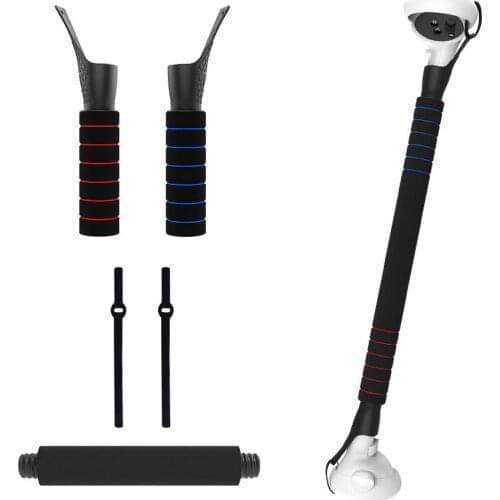 Long Stick Dual Handle Gamepad For Oculus Quest 2, Quest 1 Or Rift S Playing Beat Saber Games Extension Grips Stand VR Accessory