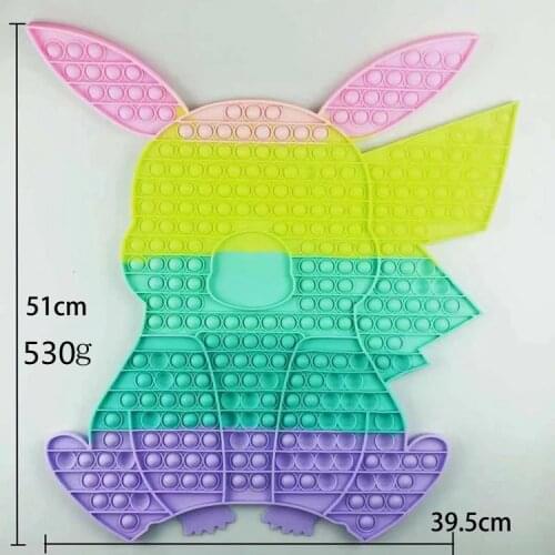 50cm Grand Big XXL Pop Pikachu Rainbow Pokemon Pokeball Push Bubble Fidget Toys Relief Anti Stress Squishy Toy Free Shipping