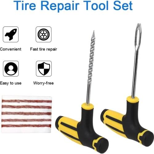 Car Tire Repair Tool Auto Bike Tubeless Tire Cement Tool Studding Tool Set Tire Repair Kit Car Accessories Practical Hand Tools