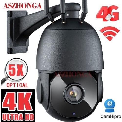 4K WIFI 4G Security IP Camera 8MP Wireless Outdoor 5X Optical Zoom PTZ HD CCTV Dome Surveillance Cam IR Night Vision CamHipro