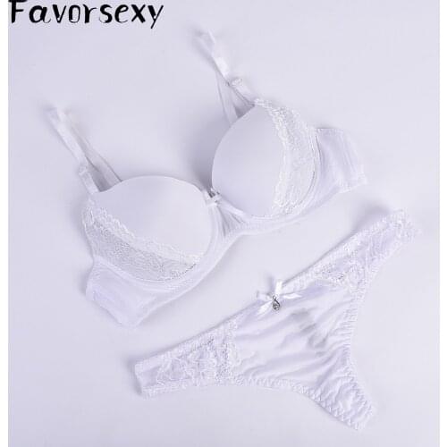 Sexy Bra Set Cheap High quality Bra And Thong Sets Solid Patchwork Lace Underwear Set for Women Push Up