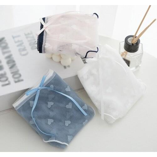 Summer Girls Kawaii Princess Briefs Cute Love Lace Transparent Cotton Inner Crotch Panties Sexy Thin Breathable Girl Underwear