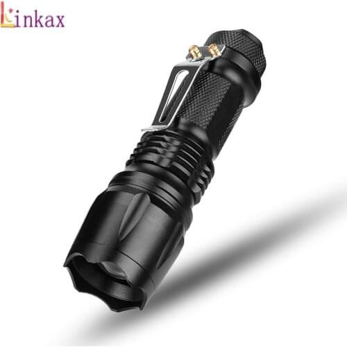 Adjustable Focus Mini Flashlight Q5 2000 Lumens LED Flashlight Torch Lantern Waterproof AA 14500 Torch Linterna LED Mount