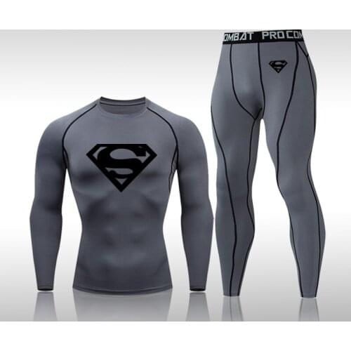 Mens Running Compression Sets Quick Dry Soccer Jersey Fitness Tight Sportswear Gym Sports Longsleeve Shirt Breathable Suits