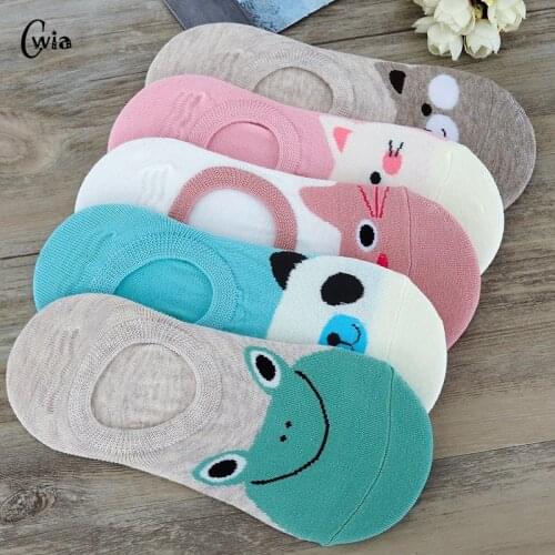 Colorful animal Invisible Short Woman Sweat summer comfortable cotton girl womens boat socks ankle low female 1pair=2pcs XG37