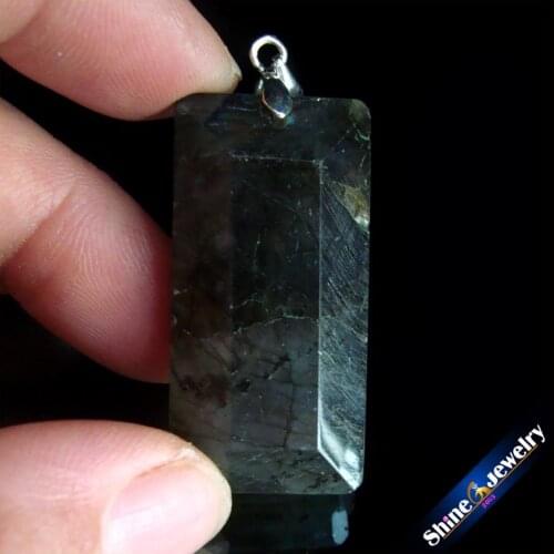 New Trendy Necklaces Pendants 17x35x7mm Natural Stone Labradorite Drop Beads Slide Jewelry For Women Free Shipping FS952