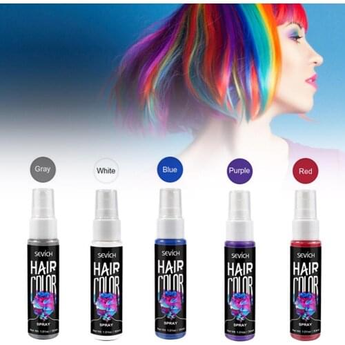 30ML Disposable Hair Dye Spray Colorful Rapid Temporary Dyeing For Halloween Masquerade Decoration Dress Washable Hair Dye New